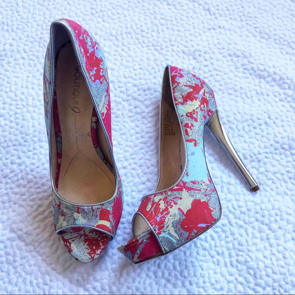 Boutique 9 Open Front Pink Heels